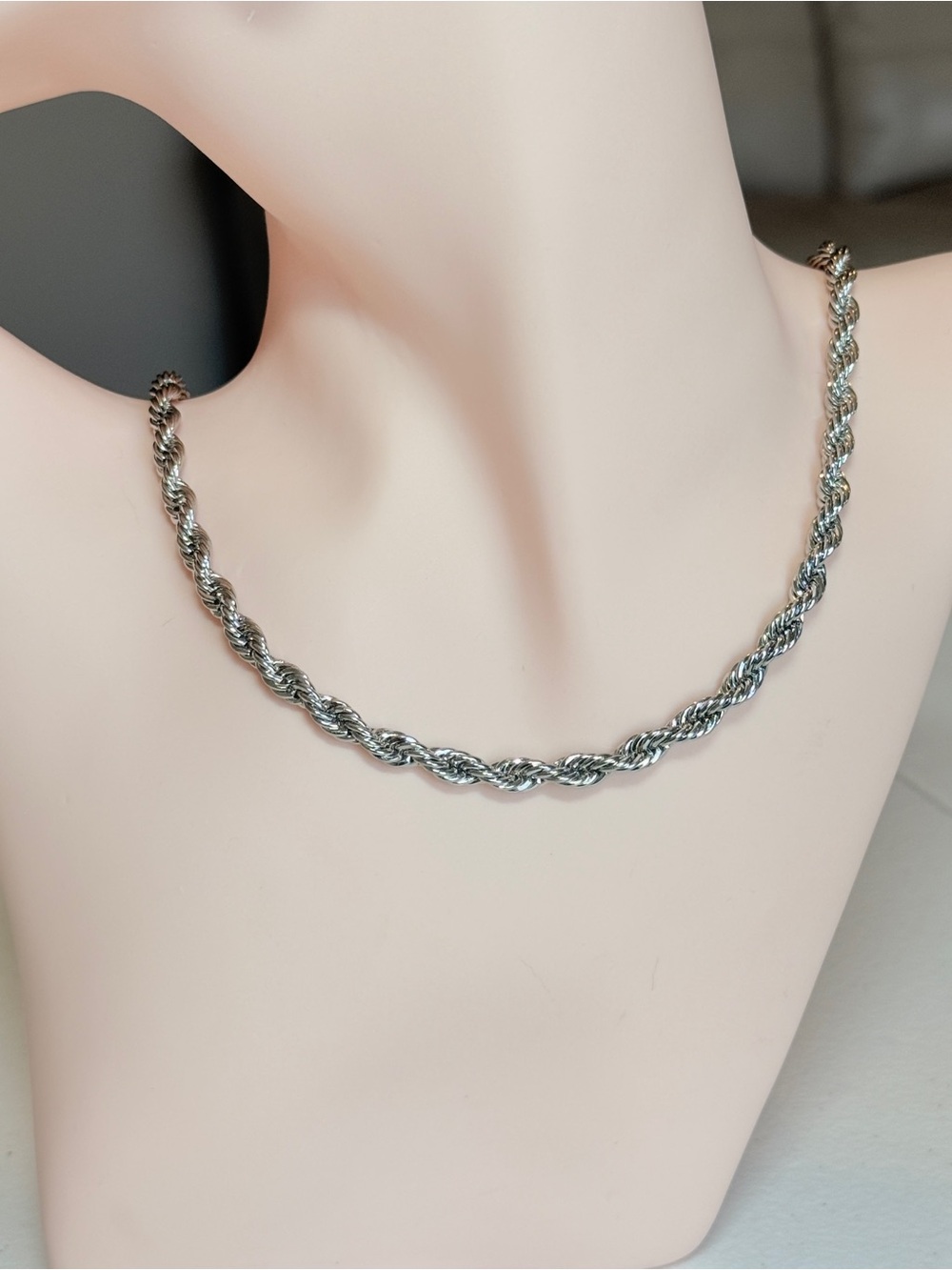 Silver Twisted Rope Necklace